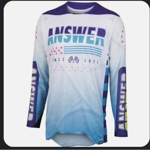 Nwt answer motocross jersey white purple blue size medium